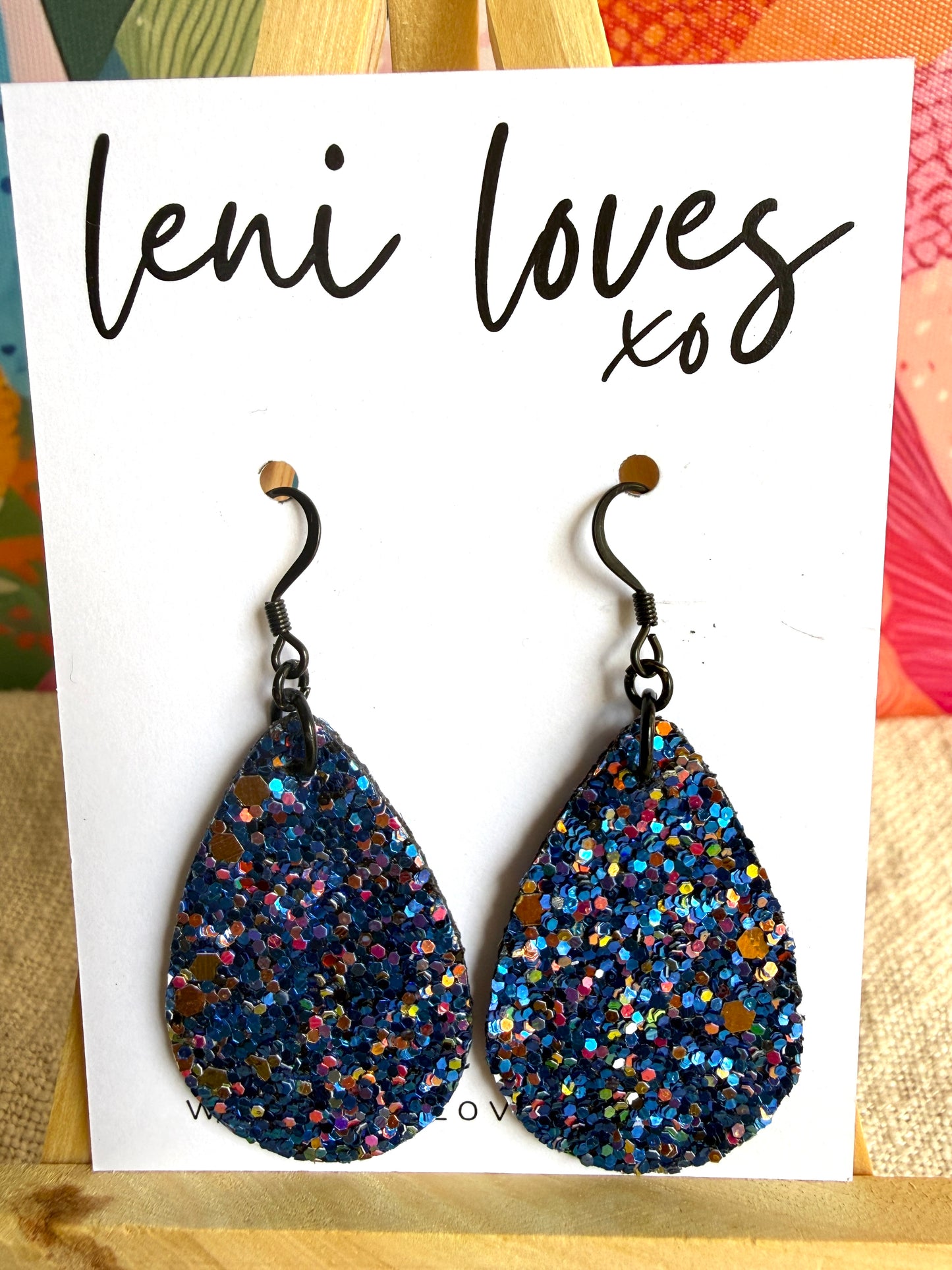 Sophie Glitter Dangle Earrings — Indigo Dreams