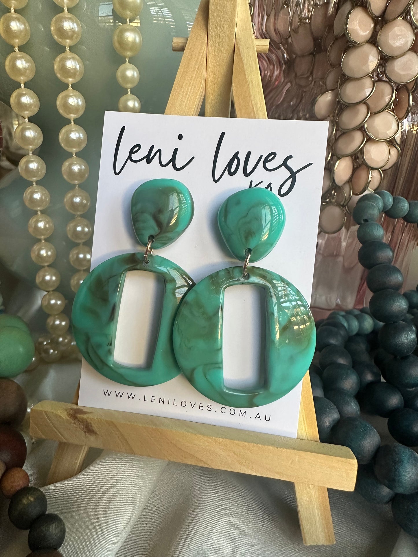 Cleo Retro Dangle Earrings — Turquoise