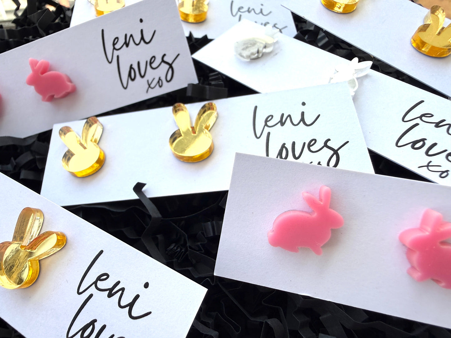 Easter Studs — Blush Pink Bunnies