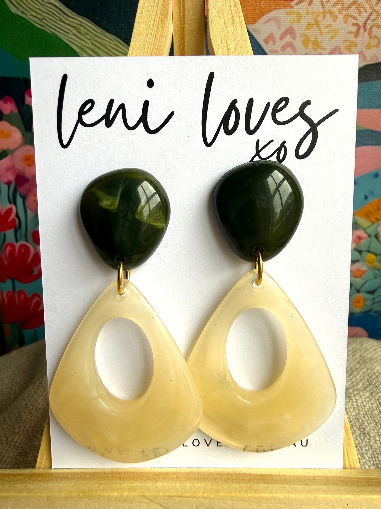 Estelle Retro Dangle Earrings — Moss + Marble Lemon