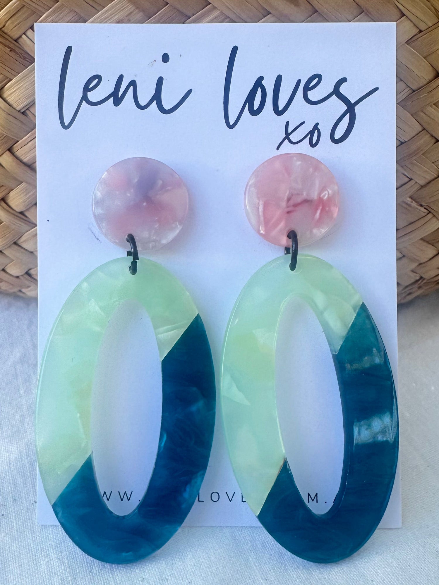 Lola Retro Dangle Earrings — Terrazzo Ovals