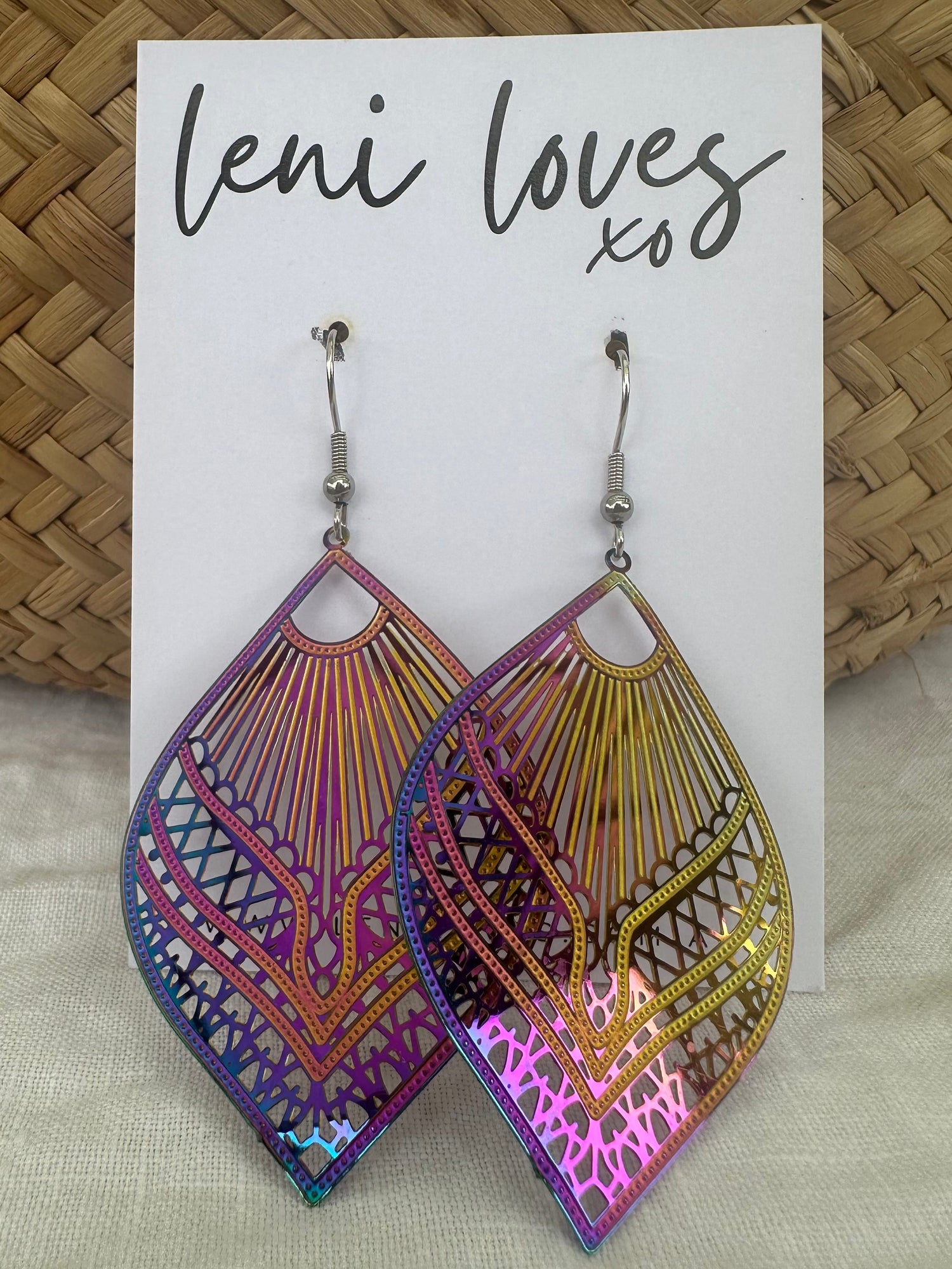 Quinn Filigree Dangle Earrings — Stainless Steel