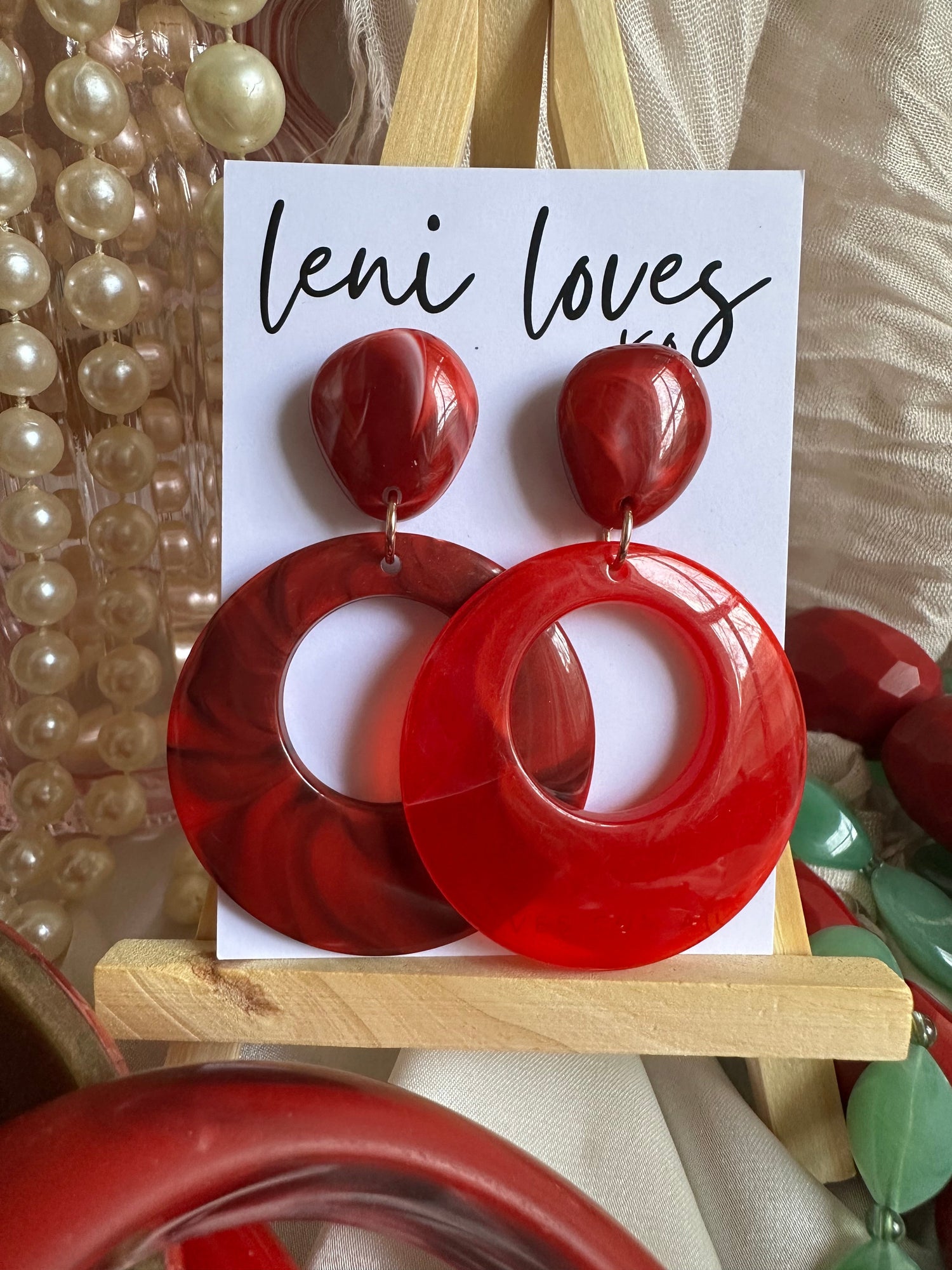 Betty Retro Dangle Earrings — Marble Donuts