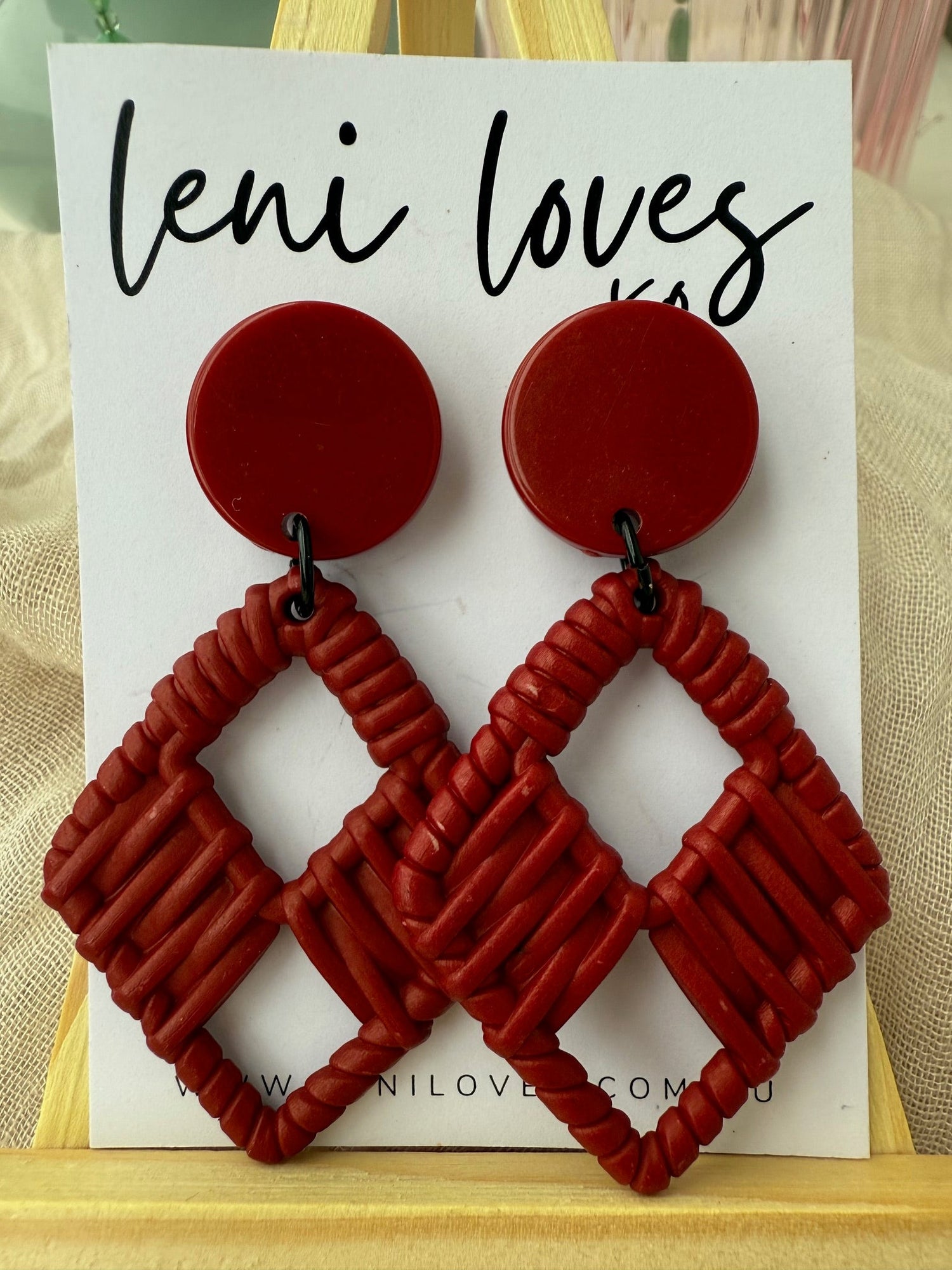Claire Retro Dangle Earrings — Rattan Diamonds