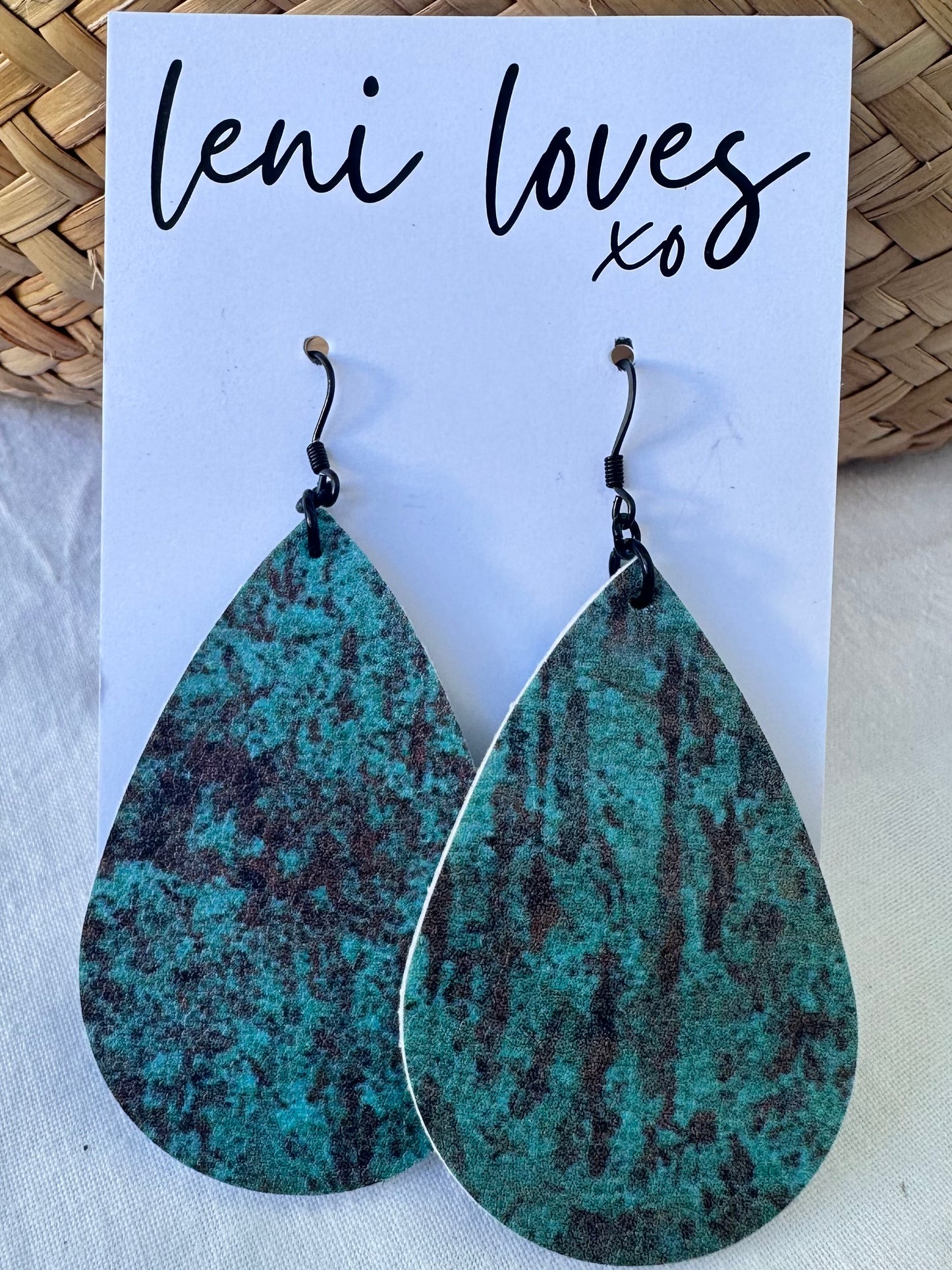 Rosie Leather Dangle Earrings — Rustic