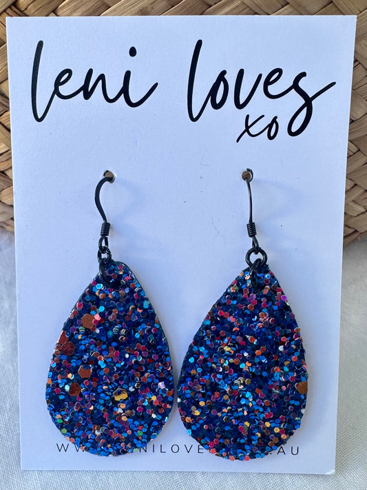 Sophie Glitter Dangle Earrings — Indigo Dreams