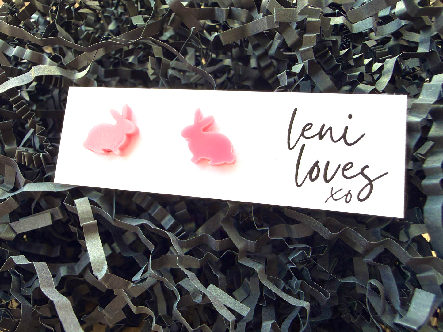Easter Studs —  Blush Pink Bunnies