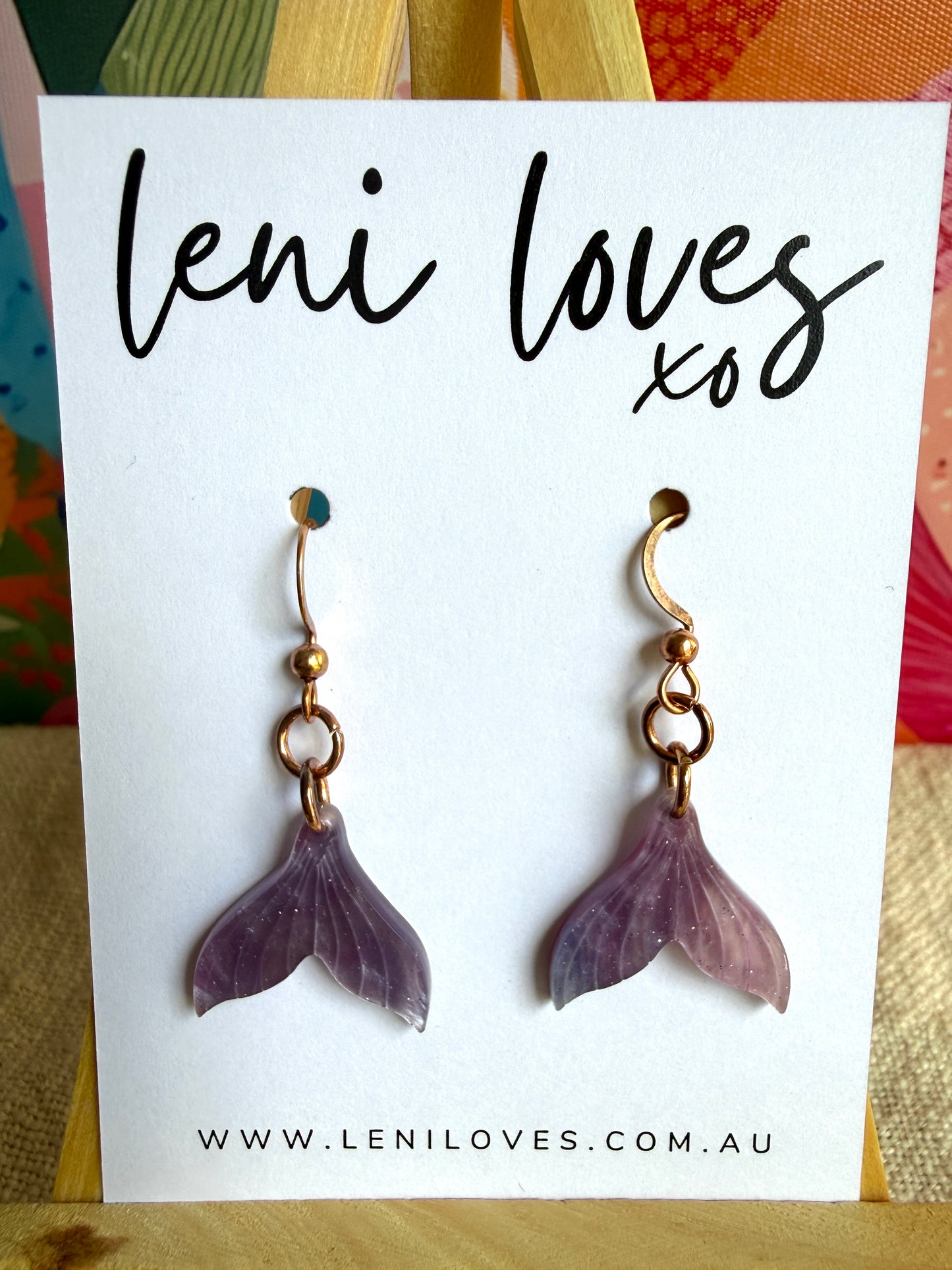 Arielle Mermaid Tail Dangle Earrings — Shimmer