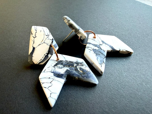 Astrid Marbled Polymer Clay Earrings - Arrows