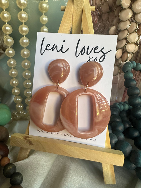 Cleo Retro Dangle Earrings — Blush