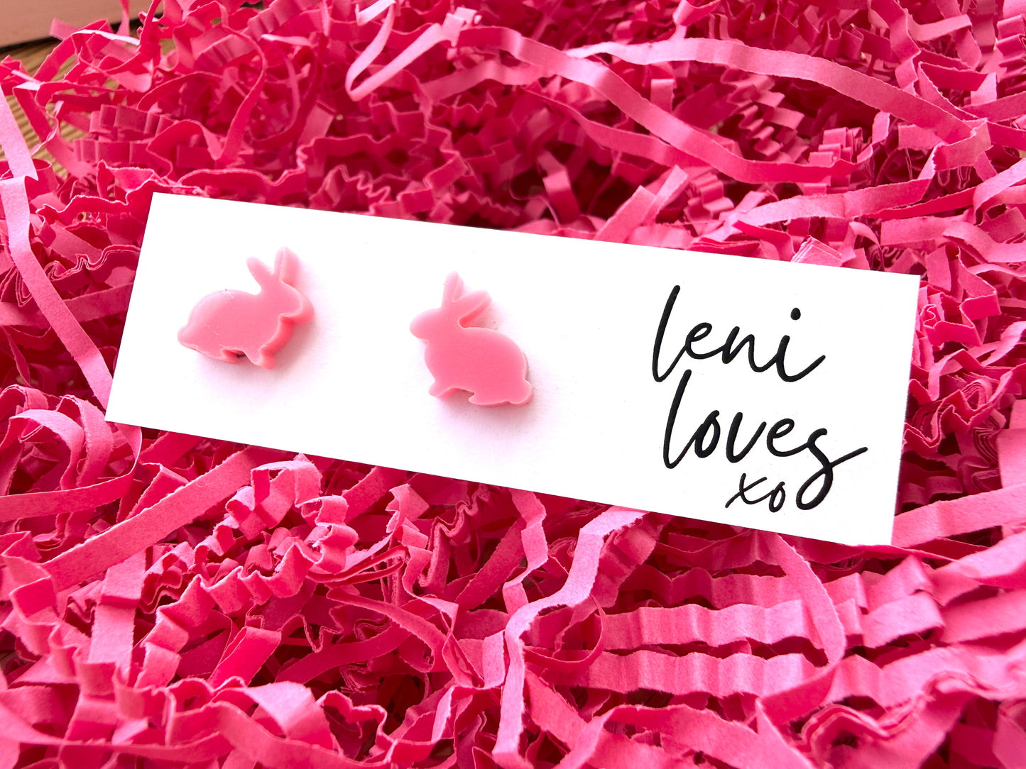 Easter Studs —  Blush Pink Bunnies