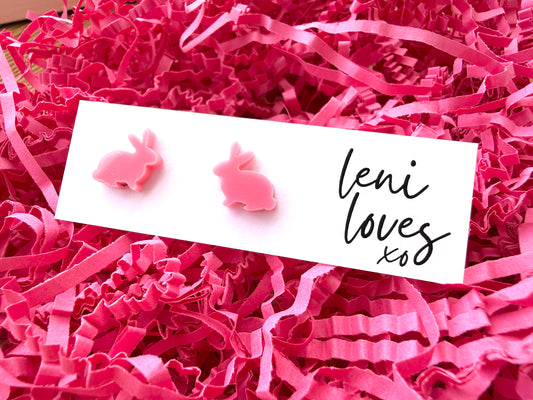 Easter Studs —  Blush Pink Bunnies