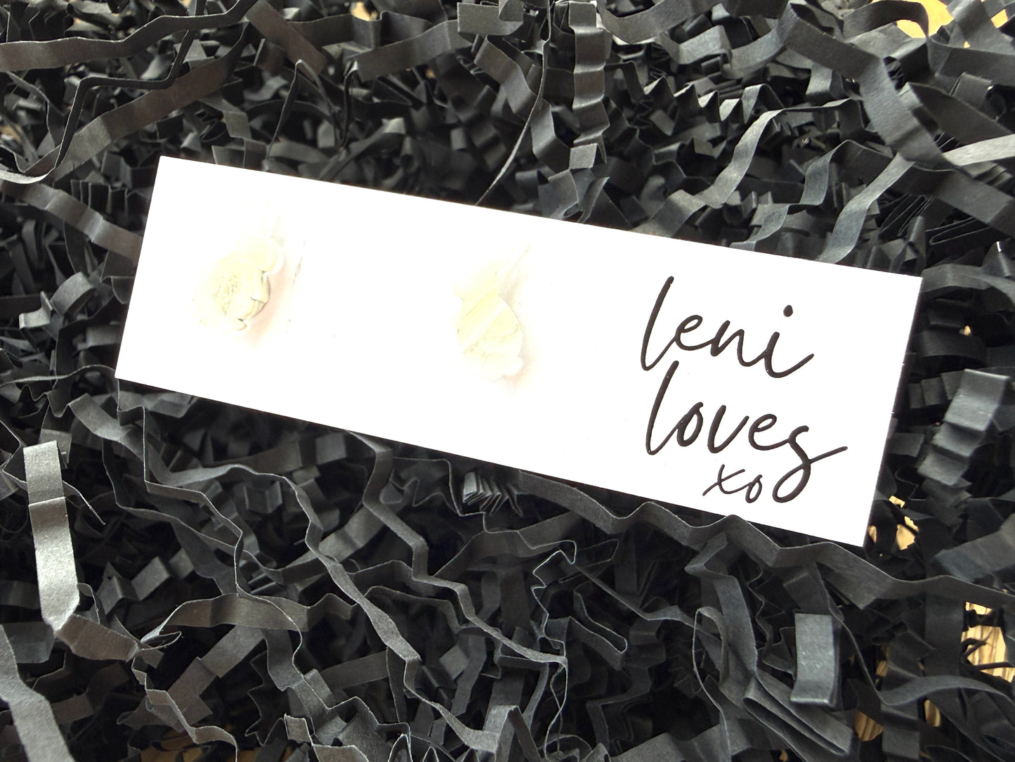 Easter Studs —  Pearl Shimmer Bunnies