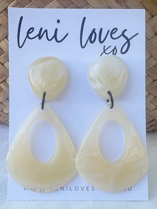 Estelle Retro Dangle Earrings — Marble Lemon