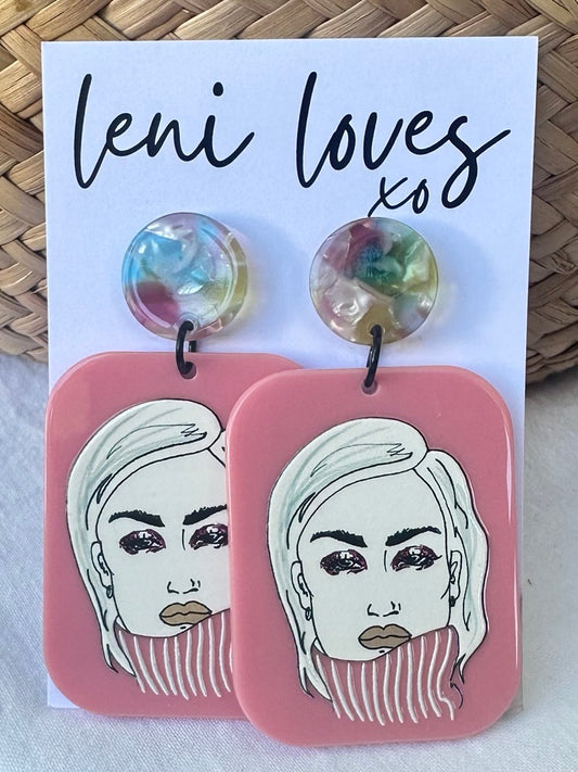 Inez Retro Dangle Earrings — Opal Confetti